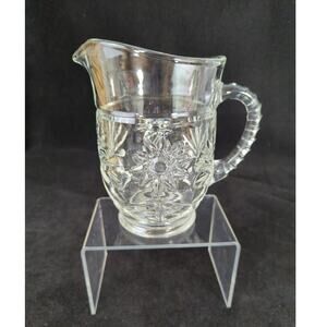 Vintage Anchor Hocking Prescut Star of David Clear Pint Pitcher